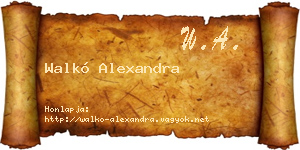 Walkó Alexandra névjegykártya